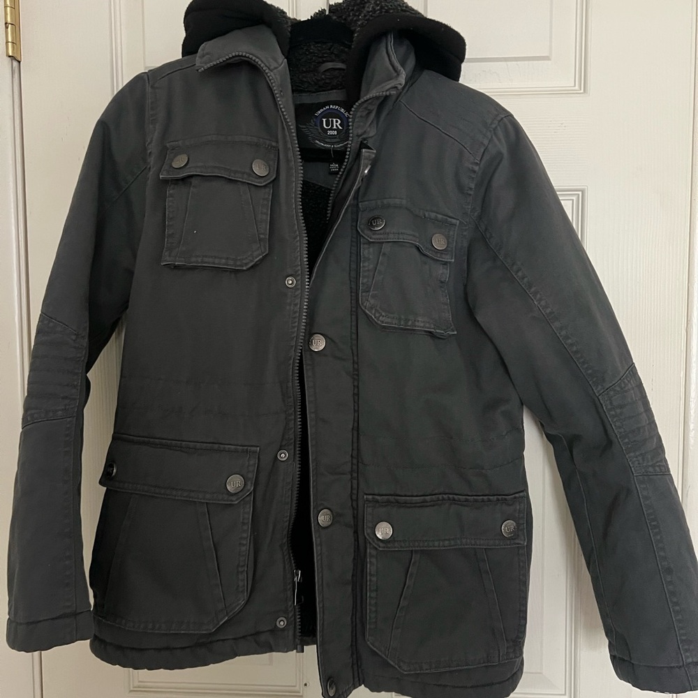 Urban Republic Gray Jean Jacket Utility Style